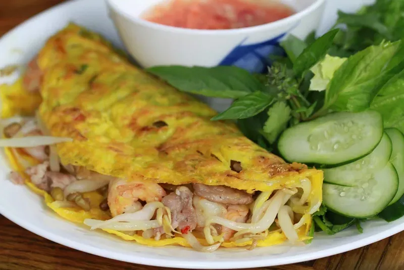cách pha bột bánh xèo 2