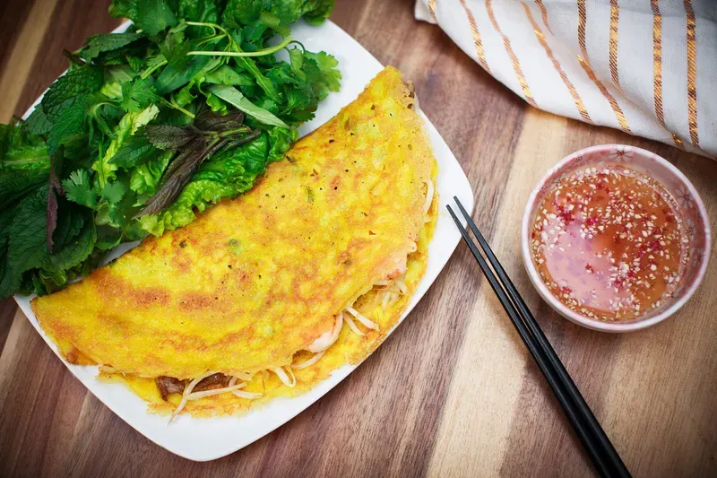 cách pha bột bánh xèo 5