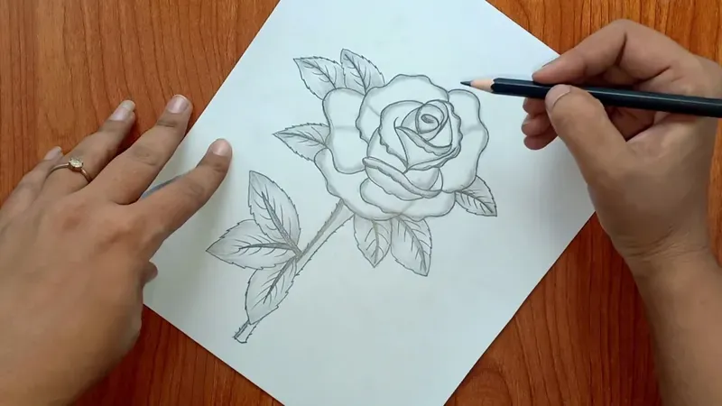 cách vẽ hoa hồng 4