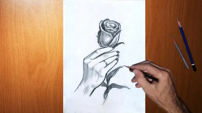 cách vẽ hoa hồng 2
