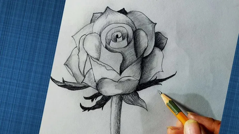 cách vẽ hoa hồng 6