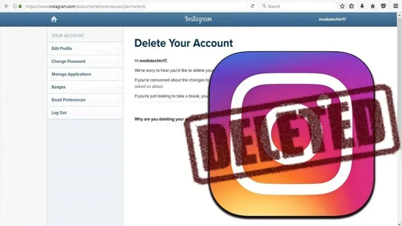 cách xóa tài khoản instagram 1