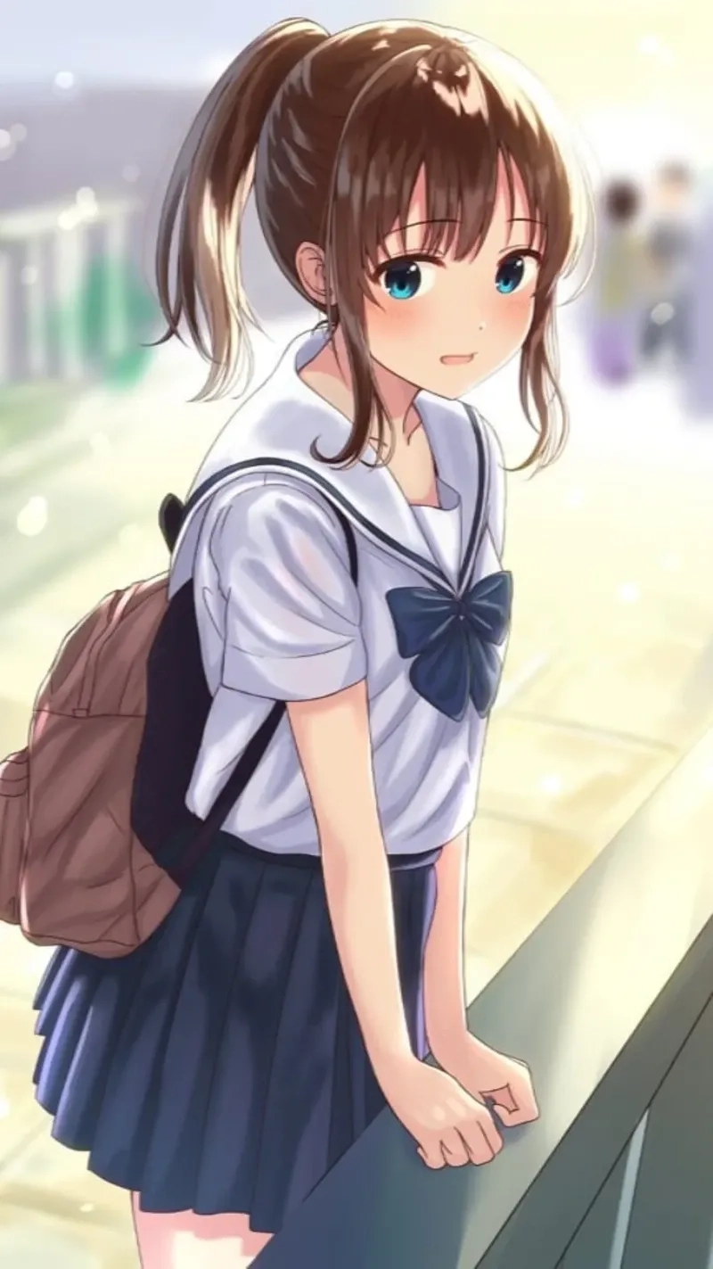 Hình ảnh cô gái buồn quay lưng anime với góc chụp ấn tượng