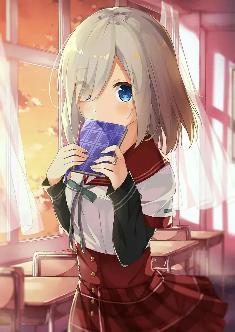 Ảnh anime gái dễ thương với biểu cảm ngộ nghĩnh và đáng yêu