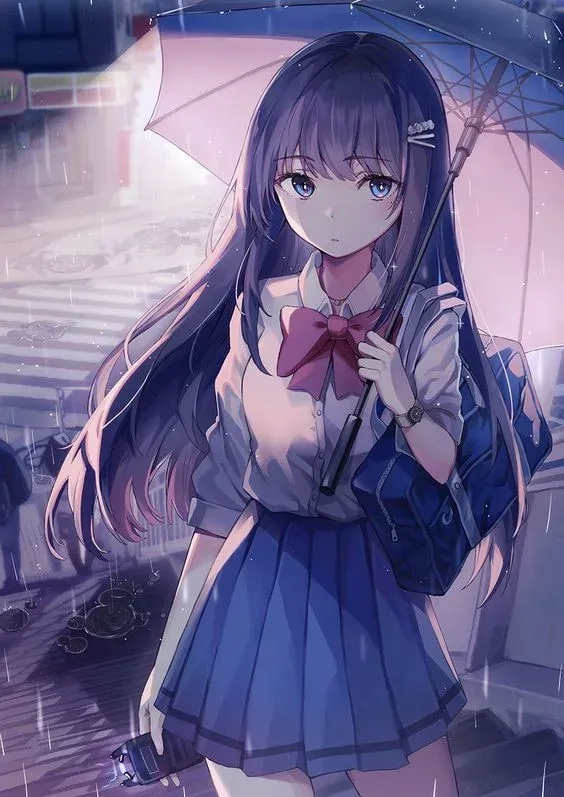 Hình anime con gái dễ thương với ánh mắt long lanh và đáng yêu