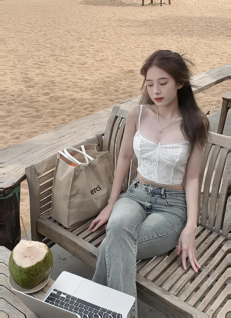 Ảnh cô gái tạo dáng với hoa trên phố thể hiện vẻ đẹp tươi mới và ngọt ngào