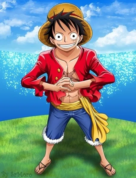 Hình nền cute Luffy với màu sắc nhẹ nhàng và đáng yêu