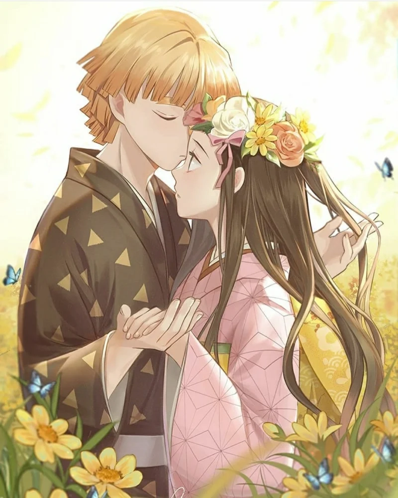 Tình bạn đáng nhớ trong ảnh anime nezuko và zenitsu