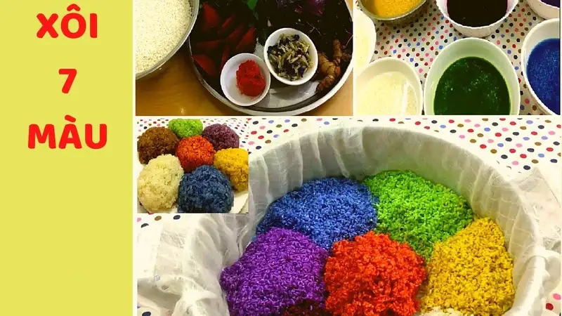 Nguyên liệu cần chuẩn bị để làm xôi 7 màu